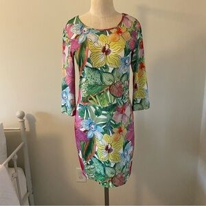 Jean-Pierre Klifa Paris Floral Silky Midi Dress